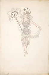 Costume Design for Lady with a Fan, 1890-99