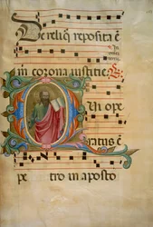 Illuminated Initial with the Figure of Saint Paul, for Choir Book 8 of Santa Maria degli Angeli