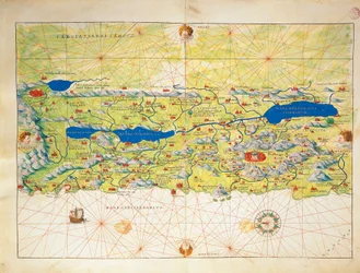 Holy Land, Israel and Palestine, from Atlas of the World in Thirty-Three Maps, by Battista Agnese