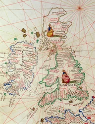 The Kingdoms of England and Scotland, from an Atlas of the World in 33 Maps, Venice, 1st September 1553 (detail)