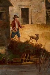 Meeting room, murals with rural scenes in classical style, probably from around 1810, scene 3
