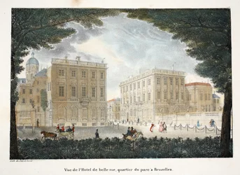 View of the Hotel de Belle Vue, Park District in Brussels