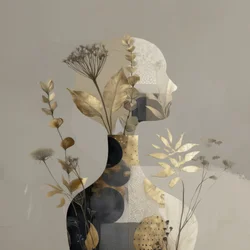 Golden Botanical Silhouette