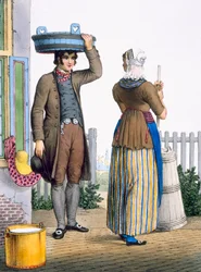 A Peasant Couple of Parmerend, North Holland, illustration from 