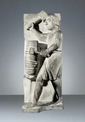 August, statue from the Cycle of Months, Baptistery of Parma