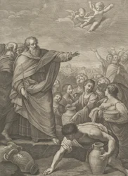 Moses with the Israelites Gathering Manna, 1776