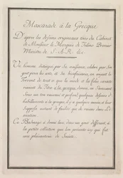 Masquerade à la Grecque: Title Page Plate 1