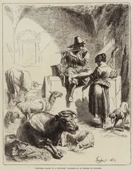 Shepherd seated at a Fountain