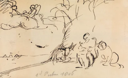 Study of Figures Sitting Under a Tree