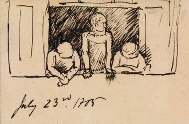 Study of Three Figures, Leaning on a Windowsill
