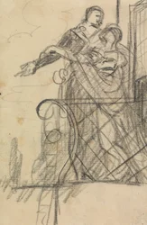 Study of Two Figures on a Balcony