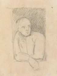 Study of a Figure Leaning out of a Window