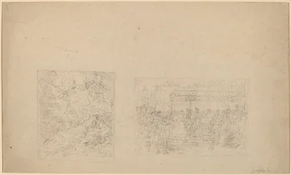 Study of Moses Striking the Rock and a Procession