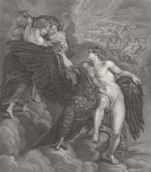 Ganymede, Leaning on an Eagle, Receiving the Cup from Hebe