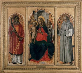 Triptych, Virgin with Child with St Leonard and St Bernardino of Siena