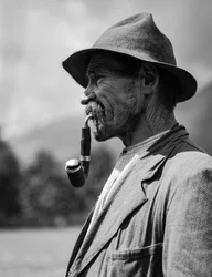 Italian country man or peasant with a pipe