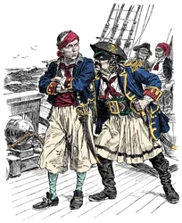Two Pirates Threatening Illustration by Bernard Partridge from 