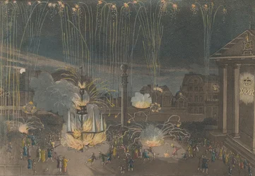 A Perfect Description of the Firework in Covent Garden that was performed at the Charge of...