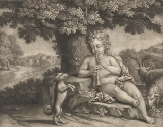 Shepherd Boy Piping to a Dog
