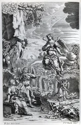 The Archangel Uriel Informs Gabriel that Satan is in the Garden of Eden, Illustration from 