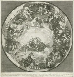Ceiling Painting with Christ Sending the Holy Spirit to Earth