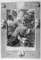 Io, the Daughter of Inachus, and Lover of Zeus, was Turned into a Cow (engraving)
