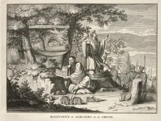 Magicians and Sorcerers of China, from Ceremonies and Religious Customs of All the Peoples of the World, Published 1736