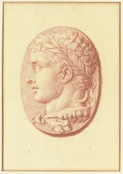 One of Four Studies after Cameos, Three with Classical Profile Portraits and One with a Fragmentary Relief of Cupid and Two Lions Drawing a Chariot