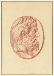One of Four Studies after Cameos, Three with Classical Profile Portraits and One with a Fragmentary Relief of Cupid and Two Lions Drawing a Chariot