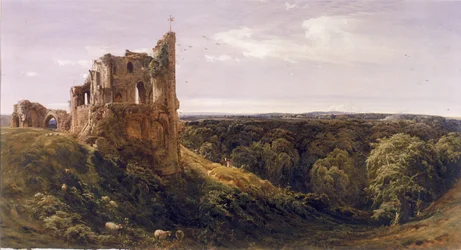 Ruined Castle in a Landscape (Knaresborough Castle)