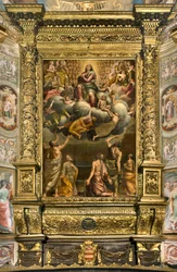Apse, Altarpiece by Bernardino Gatti called Il Sojaro completed by Giovanni Battista Trotti called IL Malosso, Assumption of the Virgin