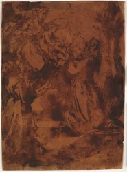 Virgin Mary with the Christ Child Giving the Franciscan Belt to St. Francis of Assisi and an Unidentified Franciscan Monk