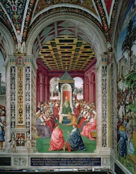 Aeneas Sylvius Piccolomini Makes an Act of Submission to Pope Eugenius IV