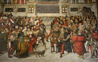 Italy, Tuscany, Siena, Cathedral, the Duomo: The Coronation of Pius II (1405-1464)