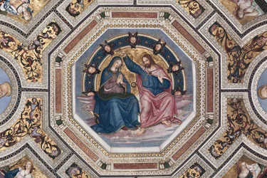 The Coronation of the Virgin, vault of the choir, by Pinturicchio (Bernardino di Betto) (1454-1513) - 1508-1510, Basilica of Santa Maria del Popolo (Church of Santa Maria del Popolo), Rome