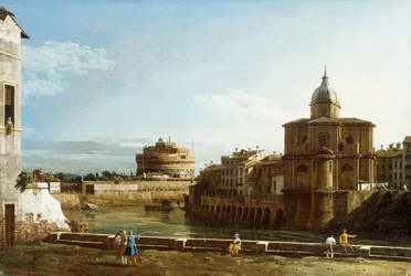 A View of Rome Along the Tiber, with the Church of San Giovanni dei Fiorentini Beyond
