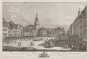 The Old Market Square in Dresden seen from Schlossstraße, sheet from the series “Dresden Views”