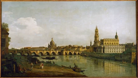 Dresden, Germany, from the Right Bank of the Elbe, Below Augustus Bridge