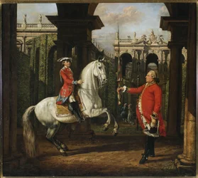 Colonel Koenigsfels Teaches Prince Józef Poniatowski Horse Riding