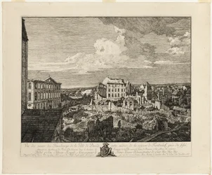 The Ruins of the Pirnaischer Suburb with the Palais Furstenhof