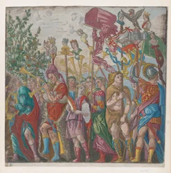 Sheet 7: Procession of Musicians and Others Holding Standards, from The Triumph of Julius