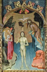 Altarpiece depicting the Baptism of Jesus by St. John the Baptist from the Church of Cabrera