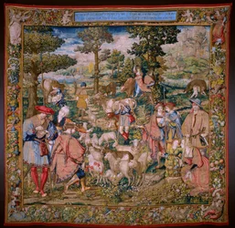 Flemish Tapestry. Series The Foundation of Rome: Faustulus Meets Romulus and Remus. Cartoonist Barend van Orley. Brussels Manufacture. 1525-1530