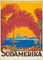 Poster advertising the German shipping company 