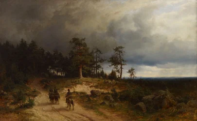 Landscape in Eastern Finland with Mounted Cossacks