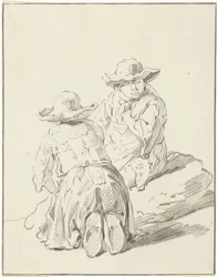 Two Boys Sitting on the Ground