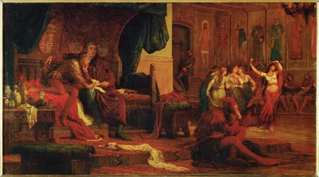 King Laszlo V of Hungary and his councillor Ulrich of Cilli