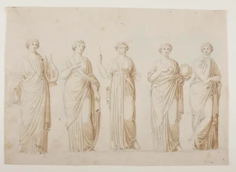 The Muses Terpsichore, Erato, Clio, Urania, and Polyhymnia