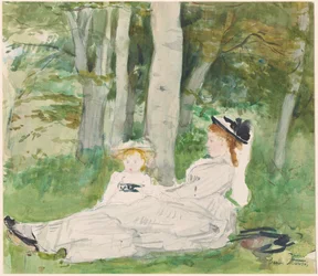 At the Edge of the Forest (Edma and Jeanne), c.1872