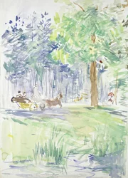 Horse and Carriage on a woodland Road